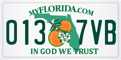 FL license plate 0137VB