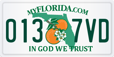 FL license plate 0137VD