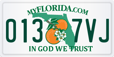 FL license plate 0137VJ