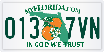 FL license plate 0137VN