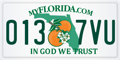 FL license plate 0137VU