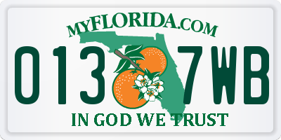 FL license plate 0137WB
