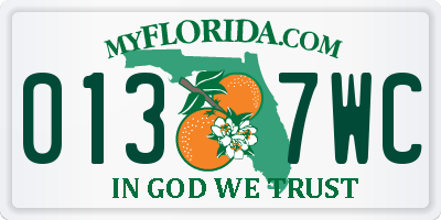 FL license plate 0137WC