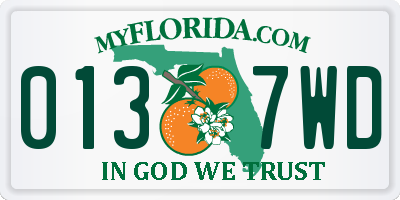FL license plate 0137WD
