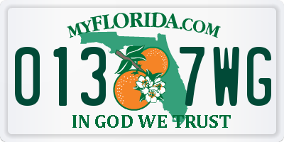 FL license plate 0137WG