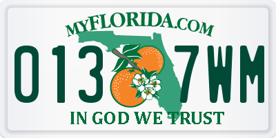FL license plate 0137WM