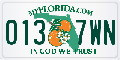 FL license plate 0137WN