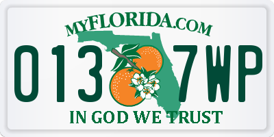 FL license plate 0137WP