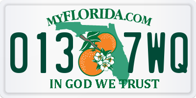 FL license plate 0137WQ