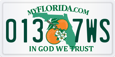FL license plate 0137WS
