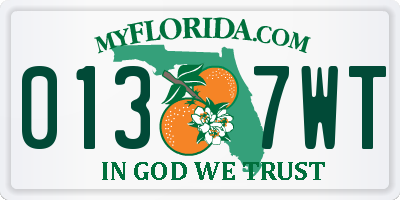 FL license plate 0137WT