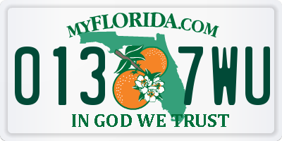 FL license plate 0137WU