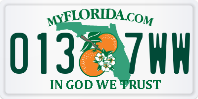 FL license plate 0137WW