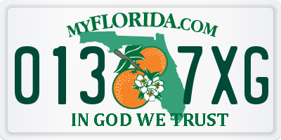 FL license plate 0137XG