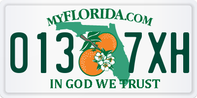 FL license plate 0137XH