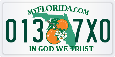 FL license plate 0137XO