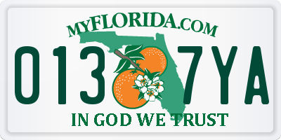 FL license plate 0137YA