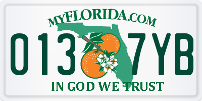 FL license plate 0137YB