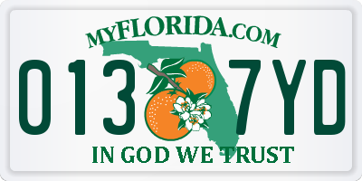 FL license plate 0137YD
