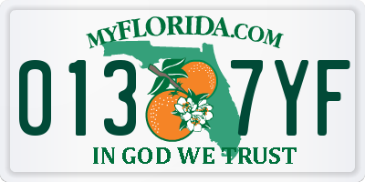 FL license plate 0137YF