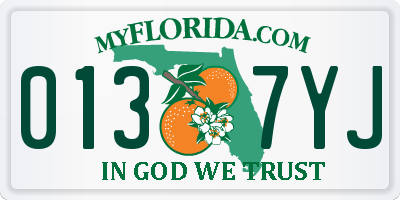 FL license plate 0137YJ