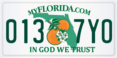 FL license plate 0137YO