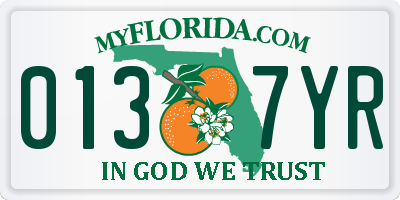 FL license plate 0137YR