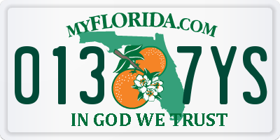 FL license plate 0137YS