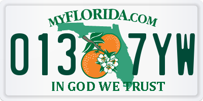 FL license plate 0137YW