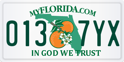 FL license plate 0137YX