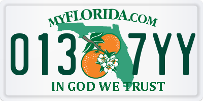 FL license plate 0137YY