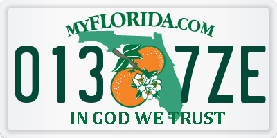 FL license plate 0137ZE