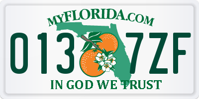 FL license plate 0137ZF