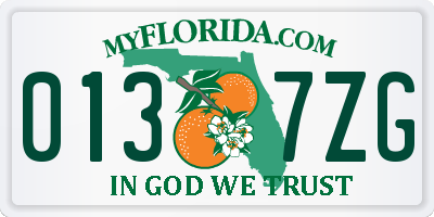 FL license plate 0137ZG
