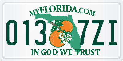 FL license plate 0137ZI