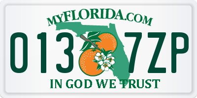 FL license plate 0137ZP