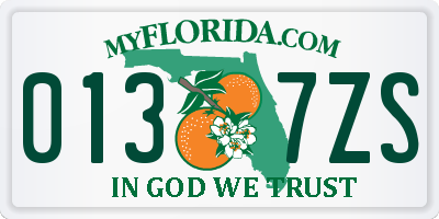FL license plate 0137ZS