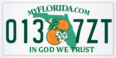 FL license plate 0137ZT