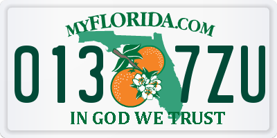 FL license plate 0137ZU