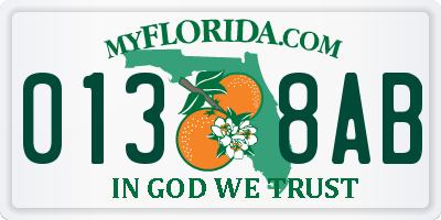 FL license plate 0138AB