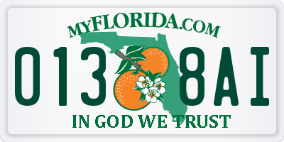 FL license plate 0138AI
