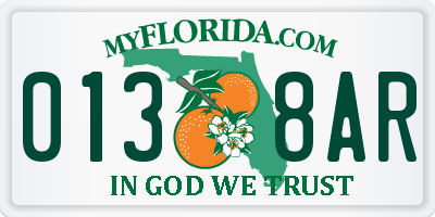 FL license plate 0138AR