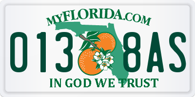 FL license plate 0138AS