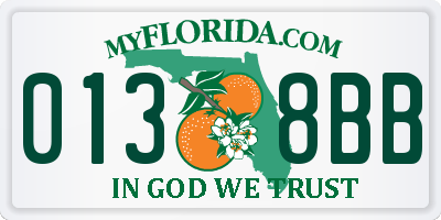 FL license plate 0138BB
