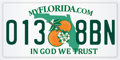 FL license plate 0138BN