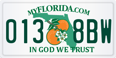 FL license plate 0138BW