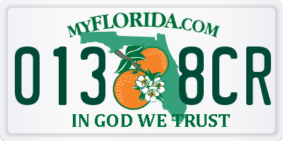 FL license plate 0138CR