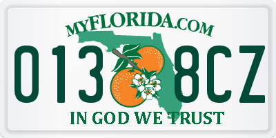FL license plate 0138CZ