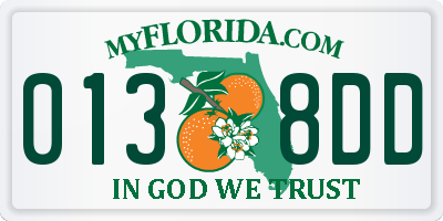 FL license plate 0138DD