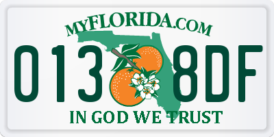 FL license plate 0138DF